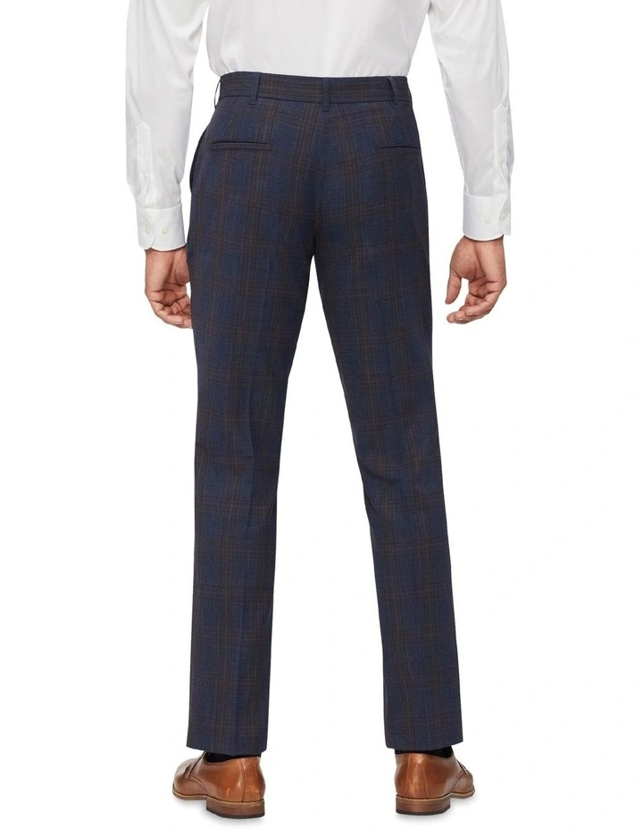 Van Heusen Tailored Big Check Suit Pant With Chocolate Detail In Navy 4 Van Heusen Tailored Big Check Suit Pant With Chocolate Detail In Navy - Image 2