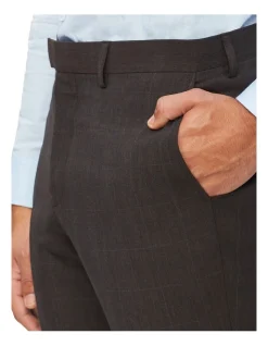 Van Heusen Slim Prince Of Wales Check Suit Pant In Brown -Cambridge Clothing shop 930220030 3 720x928