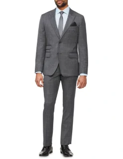 Van Heusen Black Label Tailored Window Pane Suit Pant In Charcoal -Cambridge Clothing shop 930295090 5 720x928