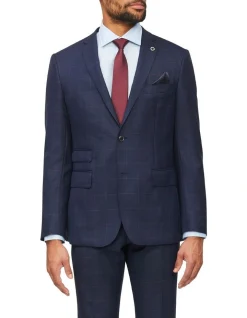 Van Heusen Black Label Tailored Window Pane Suit Jacket In Navy