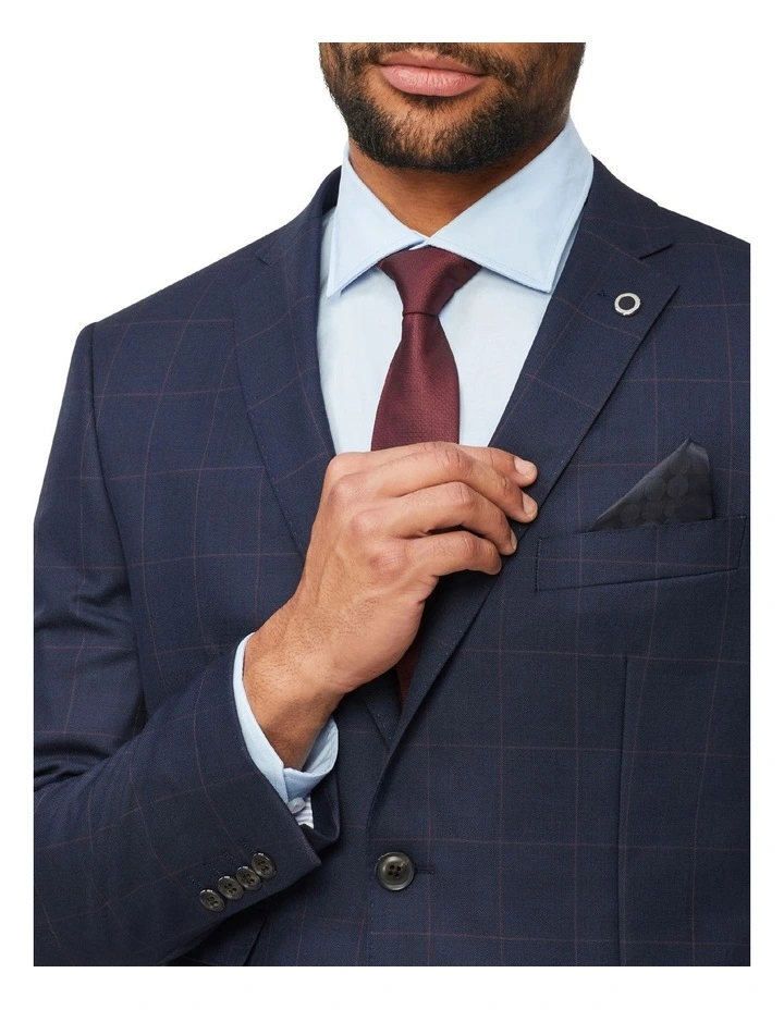 Van Heusen Black Label Tailored Window Pane Suit Jacket In Navy 6 Van Heusen Black Label Tailored Window Pane Suit Jacket In Navy - Image 4