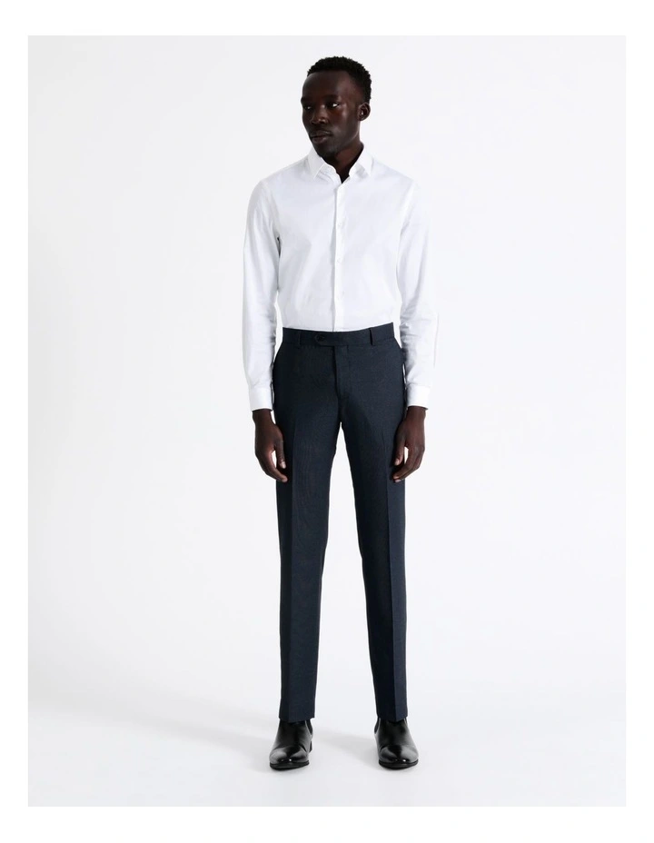 Blaq Tailored Texture Trouser In Blue 5 Blaq Tailored Texture Trouser In Blue - Image 3
