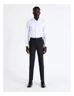 Blaq Slim Prince Of Wales Check Trouser In Charcoal