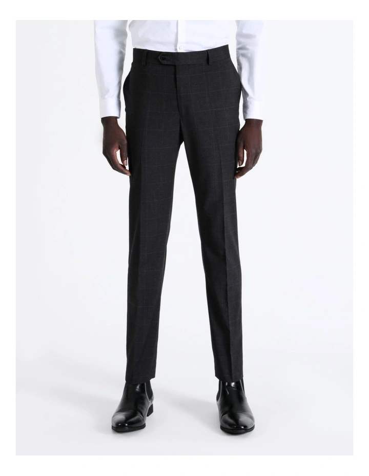 Blaq Slim Prince Of Wales Check Trouser In Charcoal 4 Blaq Slim Prince Of Wales Check Trouser In Charcoal - Image 2