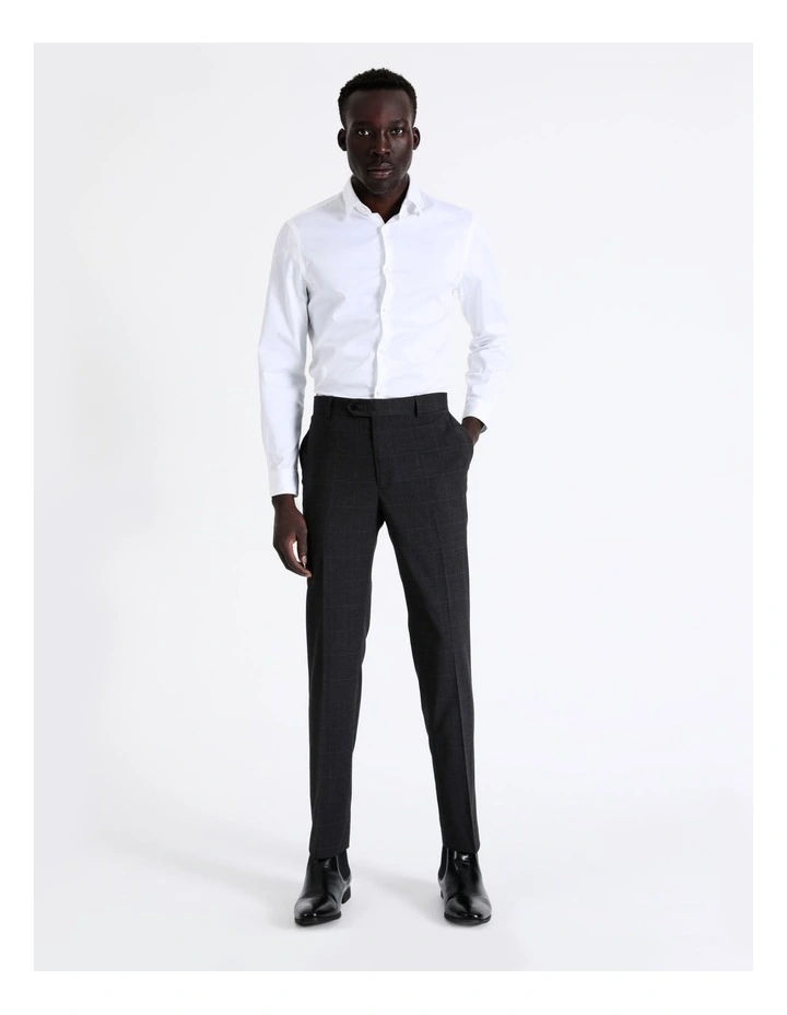 Blaq Slim Prince Of Wales Check Trouser In Charcoal 5 Blaq Slim Prince Of Wales Check Trouser In Charcoal - Image 3