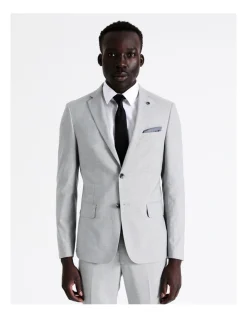 Blaq Tailored Plain Marle Suit Jacket In Grey