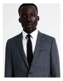 Blaq Slim Marle Herringbone Suit Jacket In Denim -Cambridge Clothing shop 942282910 4 720x928