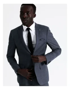Blaq Slim Marle Herringbone Suit Jacket In Denim -Cambridge Clothing shop 942282910 5 720x928
