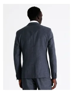 Blaq Slim Marle Herringbone Suit Jacket In Denim -Cambridge Clothing shop 942282910 6 720x928