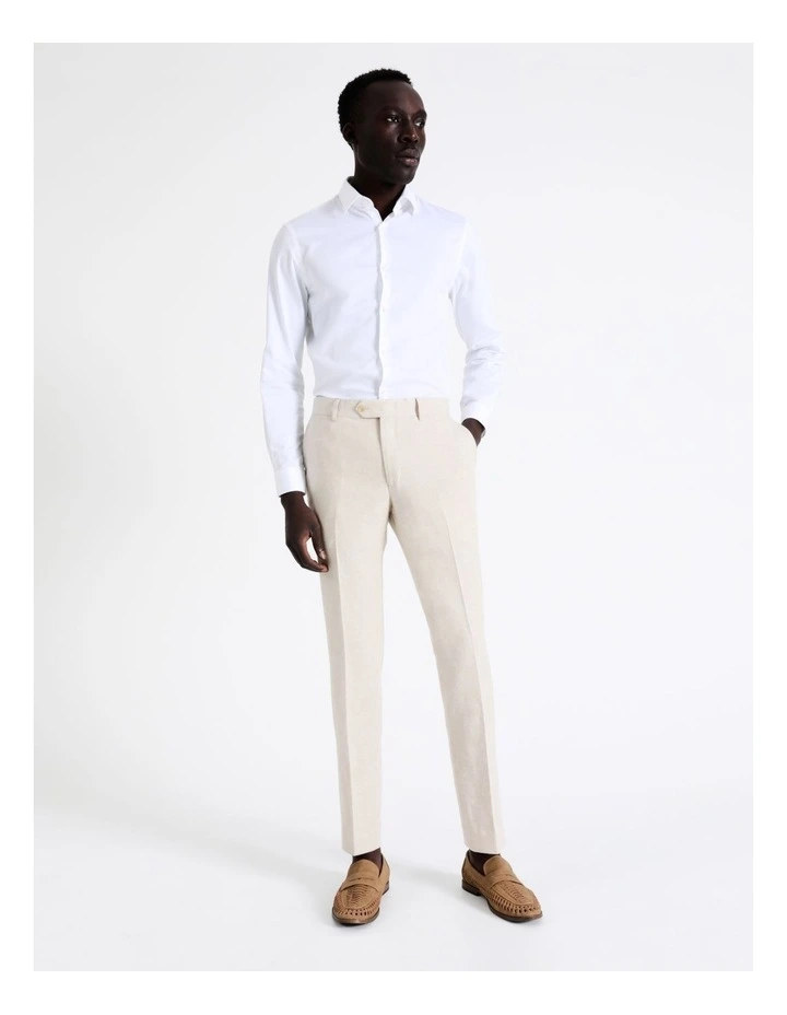 Blaq Slim Plain Linen Blend Suit Pant In Ecru 8 Blaq Slim Plain Linen Blend Suit Pant In Ecru - Image 6