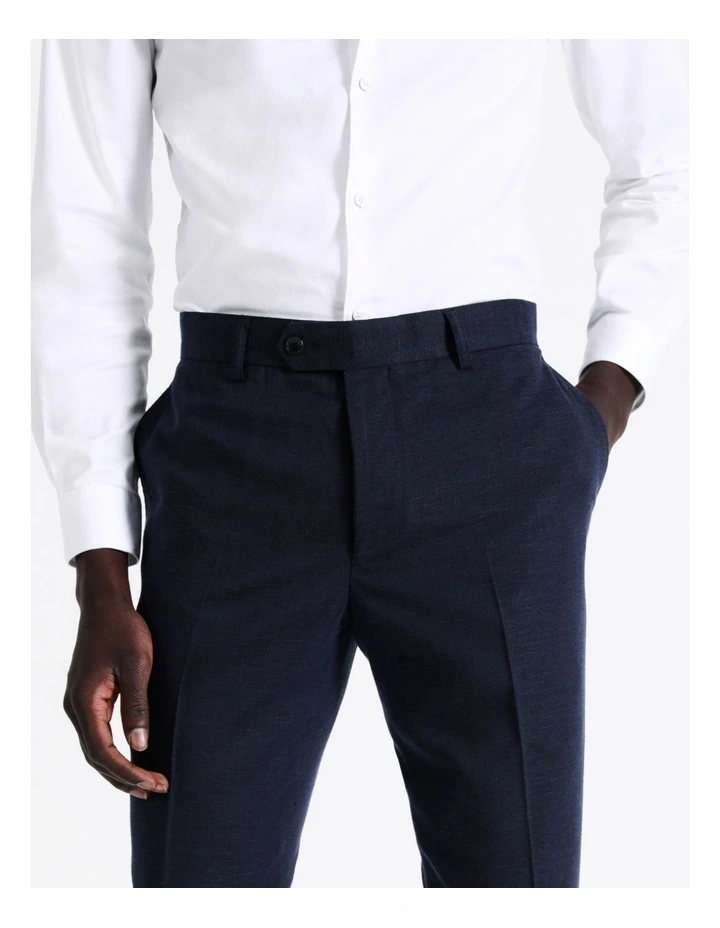 Blaq Slim Plain Linen Blend Suit Pant In Navy 6 Blaq Slim Plain Linen Blend Suit Pant In Navy - Image 4