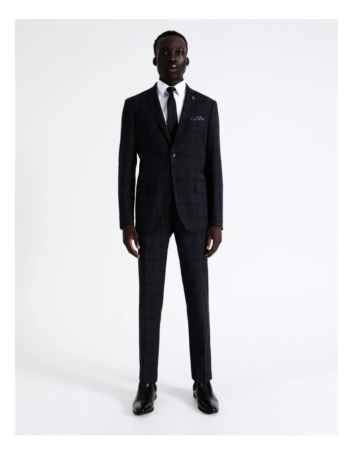 Blaq Tailored Check Suit Jacket In Navy 4 Blaq Tailored Check Suit Jacket In Navy - Image 2