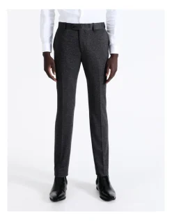 Blaq Slim Puppytooth Knit Suit Pant In Grey