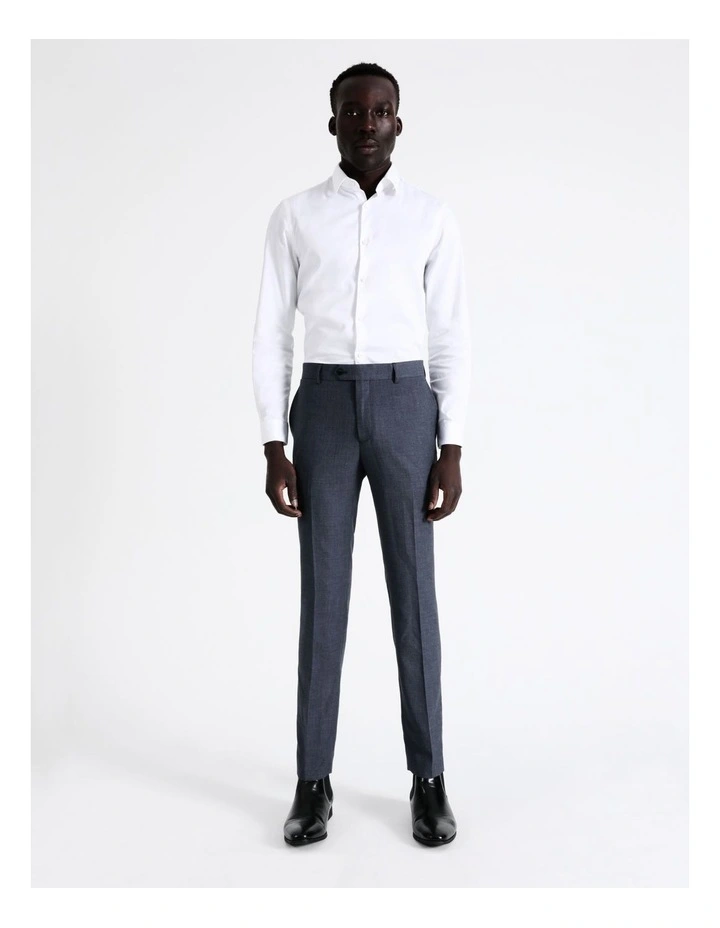 Blaq Slim Marle Herringbone Suit Pant In Denim 3 Blaq Slim Marle Herringbone Suit Pant In Denim