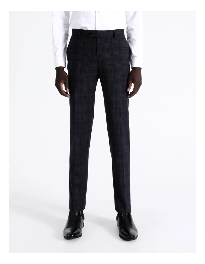 Blaq Tailored Check Suit Pant In Navy 4 Blaq Tailored Check Suit Pant In Navy - Image 2