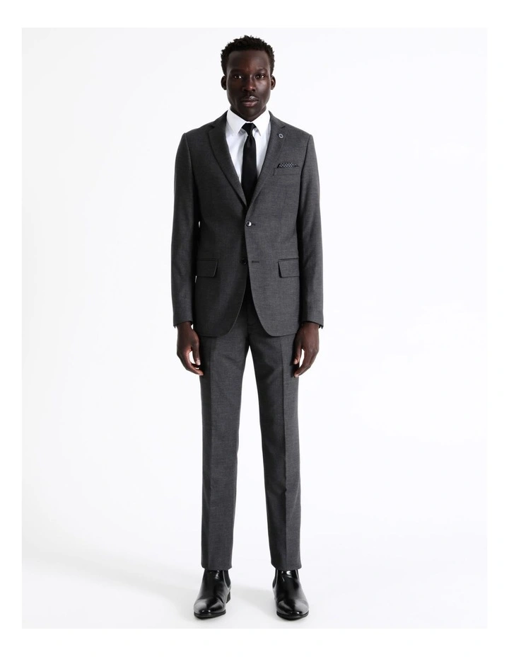 Blaq Tailored Birdseye Suit Jacket In Charcoal 5 Blaq Tailored Birdseye Suit Jacket In Charcoal - Image 3