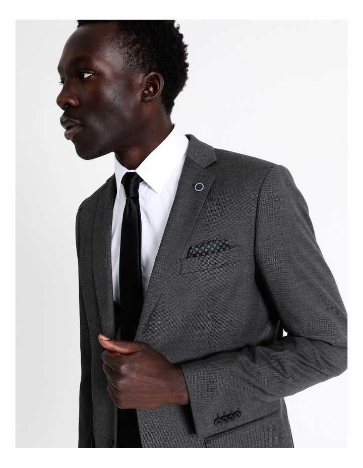 Blaq Tailored Birdseye Suit Jacket In Charcoal 6 Blaq Tailored Birdseye Suit Jacket In Charcoal - Image 4