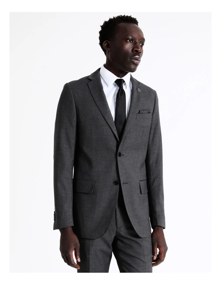 Blaq Tailored Birdseye Suit Jacket In Charcoal 7 Blaq Tailored Birdseye Suit Jacket In Charcoal - Image 5