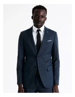 Blaq Tailored Sharkskin Suit Jacket In Blue -Cambridge Clothing shop 942327640 4 1 720x928