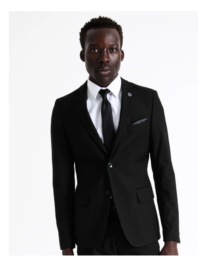 Blaq Slim Twill Suit Jacket In Black 3 Blaq Slim Twill Suit Jacket In Black