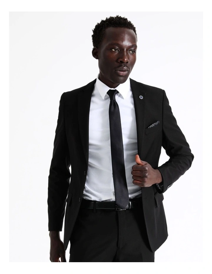 Blaq Slim Twill Suit Jacket In Black 4 Blaq Slim Twill Suit Jacket In Black - Image 2