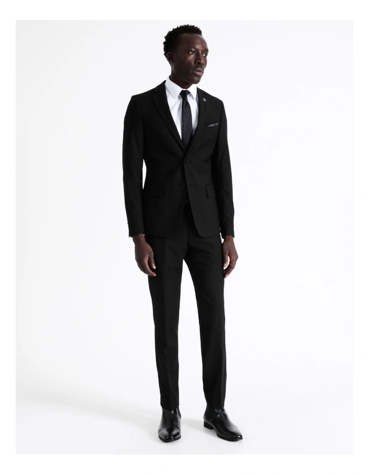 Blaq Slim Twill Suit Jacket In Black 5 Blaq Slim Twill Suit Jacket In Black - Image 3