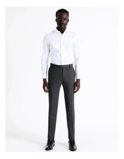 Blaq Slim Birdseye Suit Pant In Charcoal