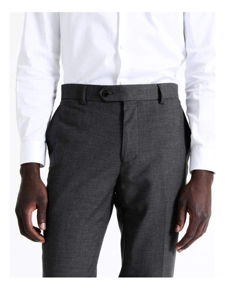 Blaq Slim Birdseye Suit Pant In Charcoal 5 Blaq Slim Birdseye Suit Pant In Charcoal - Image 3