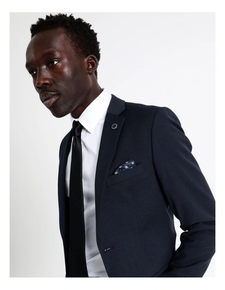Blaq Slim Birdseye Suit Jacket In Navy 4 Blaq Slim Birdseye Suit Jacket In Navy - Image 2