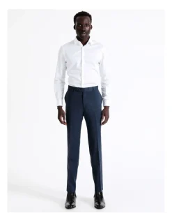Blaq Slim Sharkskin Suit Pant In Blue