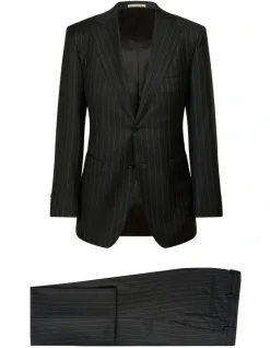 Henry Sartorial Dun Full Canvas R-Stripe Suit CHARCOAL REG -Cambridge Clothing shop 943966450 7 720x928