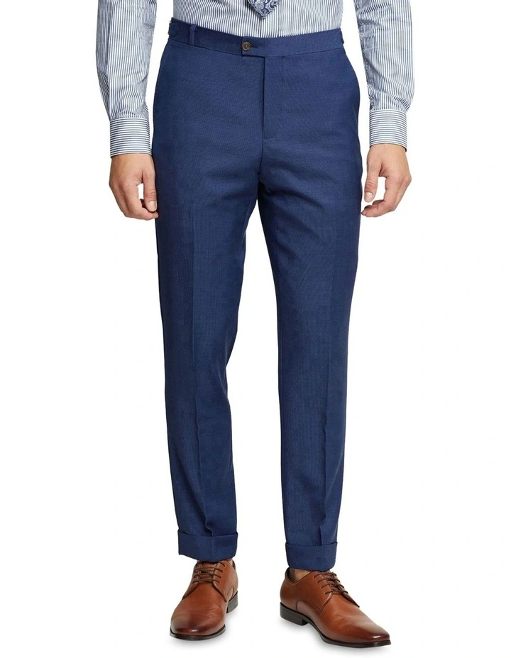 Oxford Byron Folded Cuff Wool Suit Trousers In Blue 3 Oxford Byron Folded Cuff Wool Suit Trousers In Blue