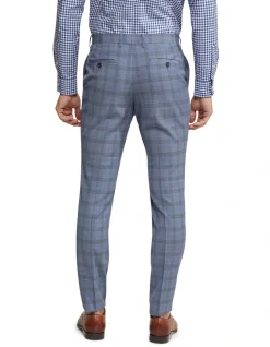 Oxford Hopkins Wool Checked Suit Trousers In Blue -Cambridge Clothing shop 948172780 3 1 720x928