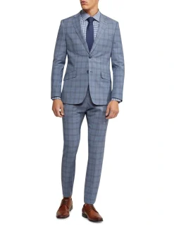 Oxford Hopkins Wool Checked Suit Trousers In Blue -Cambridge Clothing shop 948172780 5 1 720x928
