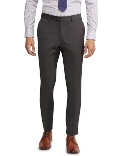 Oxford Auden Wool Suit Trousers In Dark Grey
