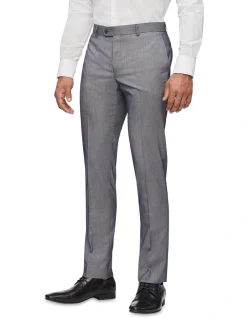 Van Heusen Slim Textured Plain Trouser In Grey