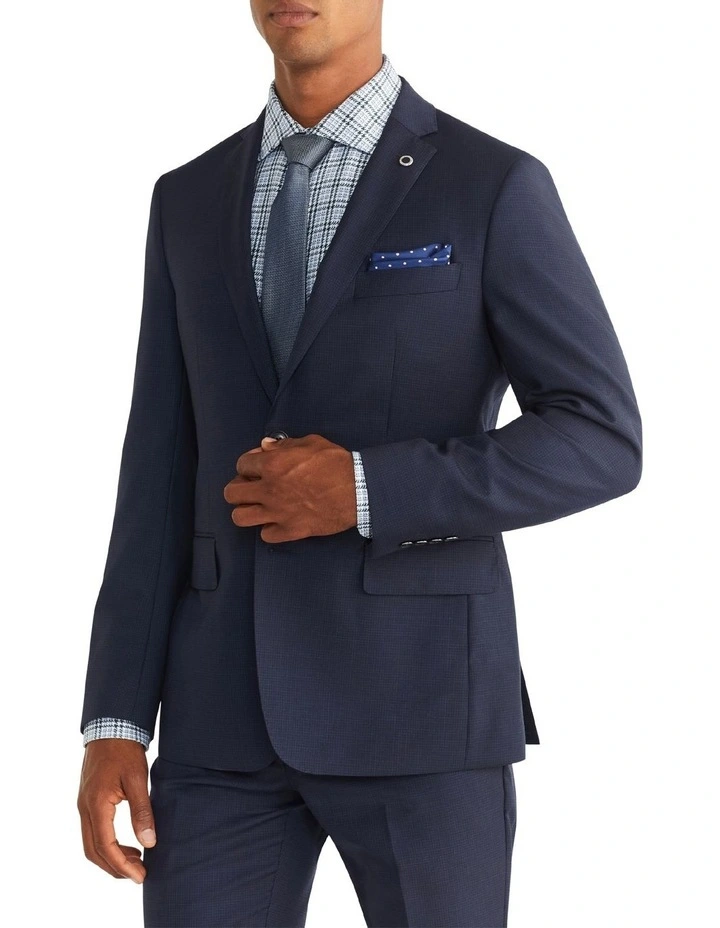 Van Heusen Black Label Tailored Micro Check Suit Jacket In Navy 3 Van Heusen Black Label Tailored Micro Check Suit Jacket In Navy