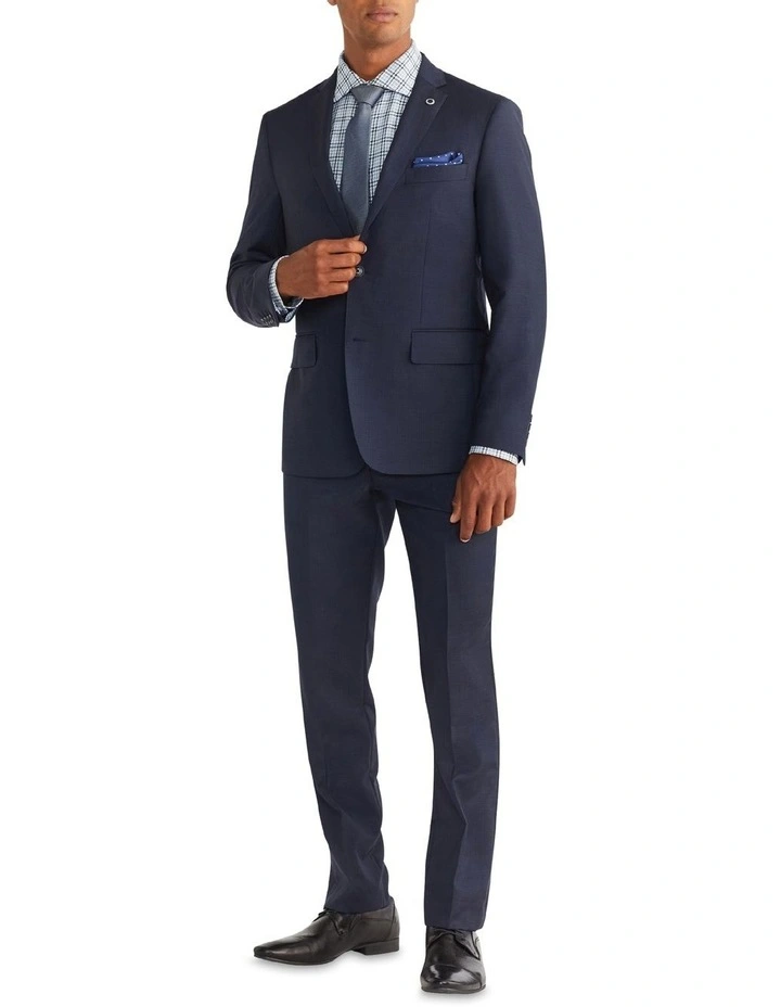 Van Heusen Black Label Tailored Micro Check Suit Jacket In Navy 4 Van Heusen Black Label Tailored Micro Check Suit Jacket In Navy - Image 2