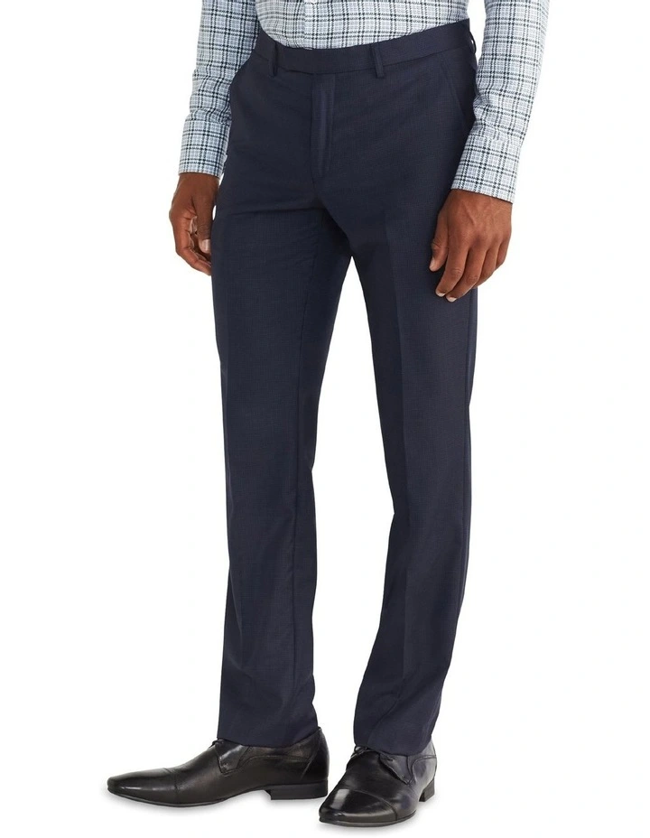 Van Heusen Black Label Tailored Micro Check Suit Pant In Navy 3 Van Heusen Black Label Tailored Micro Check Suit Pant In Navy