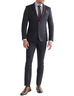 Van Heusen Slim Windowpane Suit Jacket In Navy -Cambridge Clothing shop 966721780 4 720x928