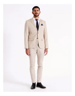 Blaq Slim Textured Suit Jacket In Oatmilk