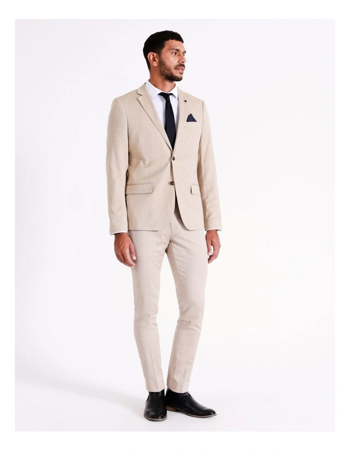 Blaq Slim Textured Suit Jacket In Oatmilk 5 Blaq Slim Textured Suit Jacket In Oatmilk - Image 3