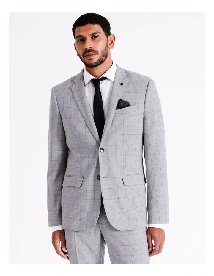 Blaq Tailored Windowpane Suit Jacket In Grey 3 Blaq Tailored Windowpane Suit Jacket In Grey
