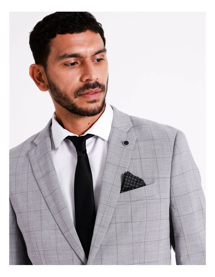 Blaq Tailored Windowpane Suit Jacket In Grey 4 Blaq Tailored Windowpane Suit Jacket In Grey - Image 2