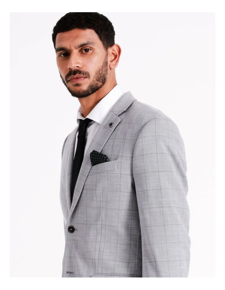 Blaq Tailored Windowpane Suit Jacket In Grey 8 Blaq Tailored Windowpane Suit Jacket In Grey - Image 6