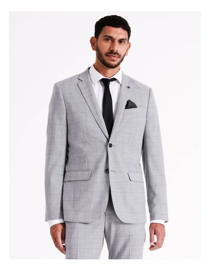 Blaq Tailored Windowpane Suit Jacket In Grey 9 Blaq Tailored Windowpane Suit Jacket In Grey - Image 7
