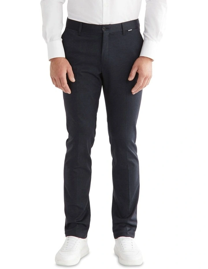 Calvin Klein X Slim Trouser Large Navy Check Knit In Navy 3 Calvin Klein X Slim Trouser Large Navy Check Knit In Navy