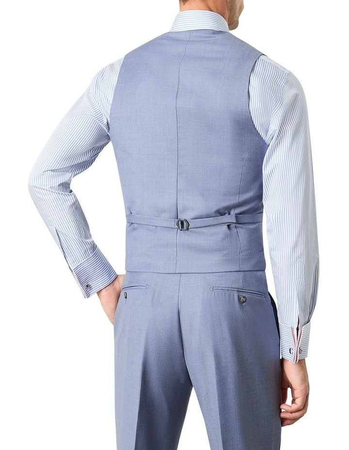 MJ Bale Cappellari Double Breasted Waistcoat In Blue 4 MJ Bale Cappellari Double Breasted Waistcoat In Blue - Image 2