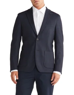 Calvin Klein X Slim Large Check Knit Blazer In Navy