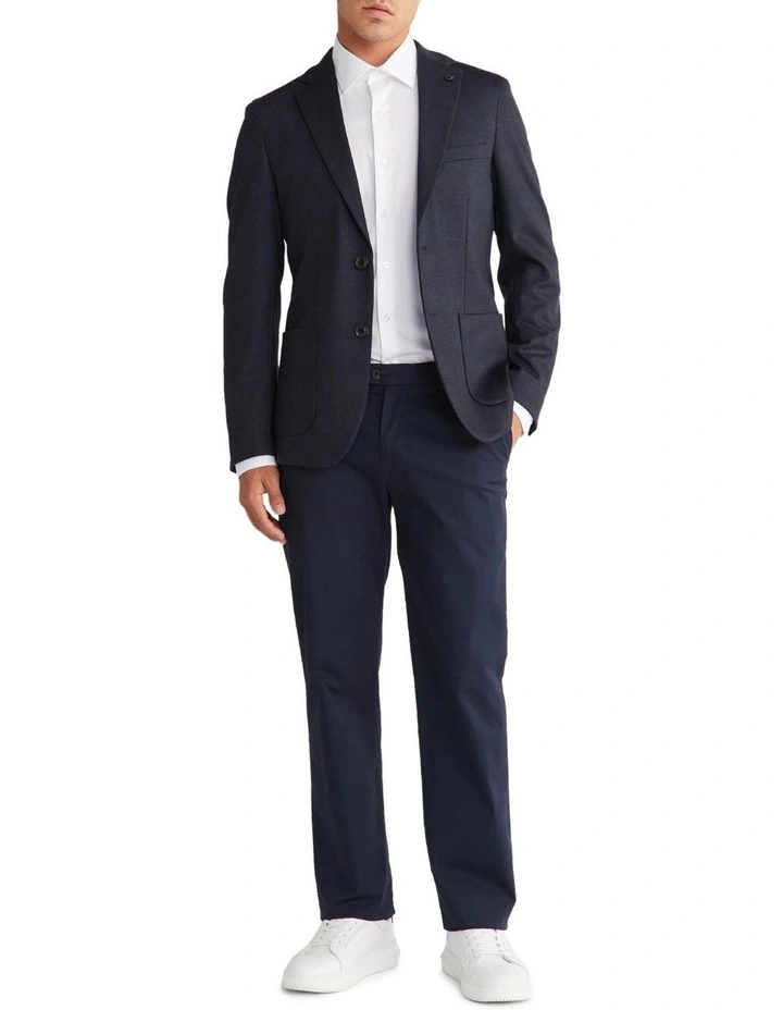 Calvin Klein X Slim Large Check Knit Blazer In Navy 4 Calvin Klein X Slim Large Check Knit Blazer In Navy - Image 2